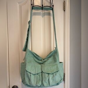 Free People Light, Mint Green Corduroy Shoulder Bag